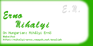 erno mihalyi business card